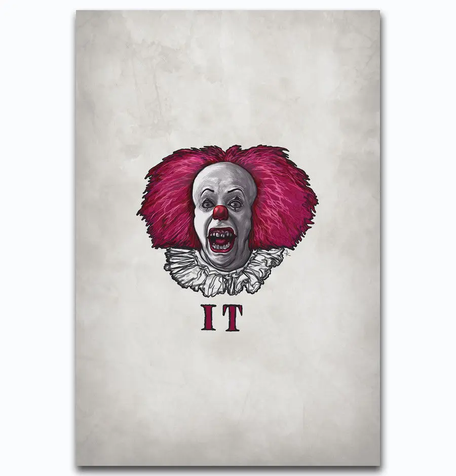 It Movie Stephen King 2017 Horror Film-Silk Art Poster Wall Sicker Decoration Gift