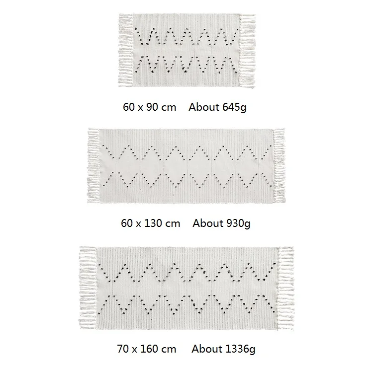 Скандинавский пасторальный стиль ручной работы хлопчатобумажная пряжа ковер с бахромой японский белый небольшой области ковер Ретро Бохо гостиная Противоскользящий коврик