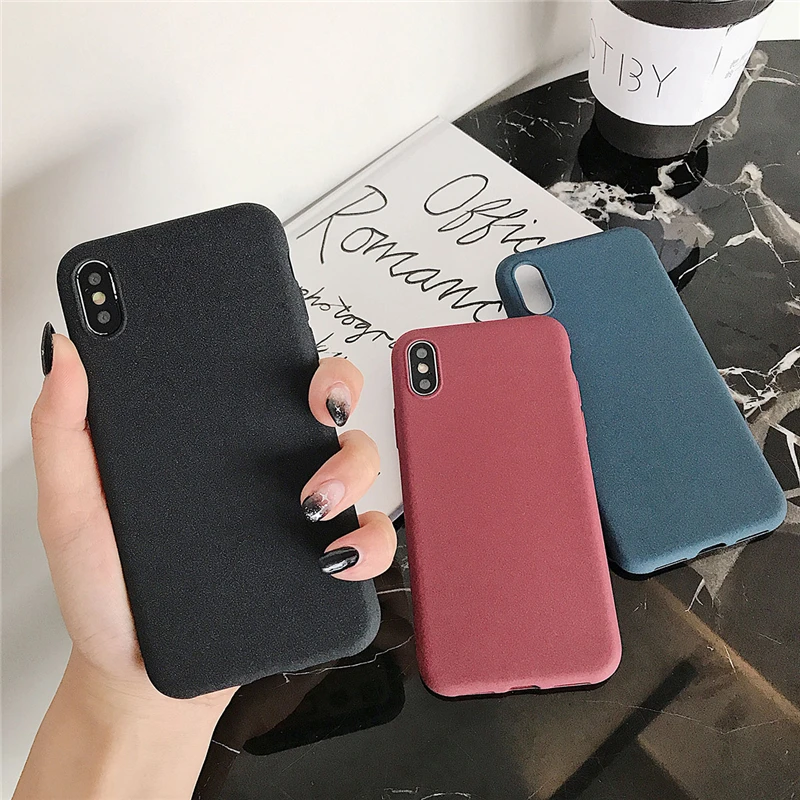 

Ottwn Candy Solid Color Phone Case For iPhone XR X XS Max Soft TPU Matte Cover Ultra-thin Fashion Simple Plain 7 Cases 6s 8 Plus