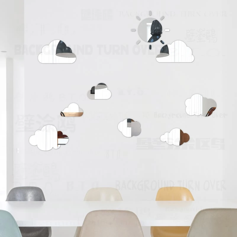 

Mirror Wall Stickers Walls Decals Home Decoration Decor Children Wallpaper Cloud Sun Cute Children's Kids Girl Nursery R152