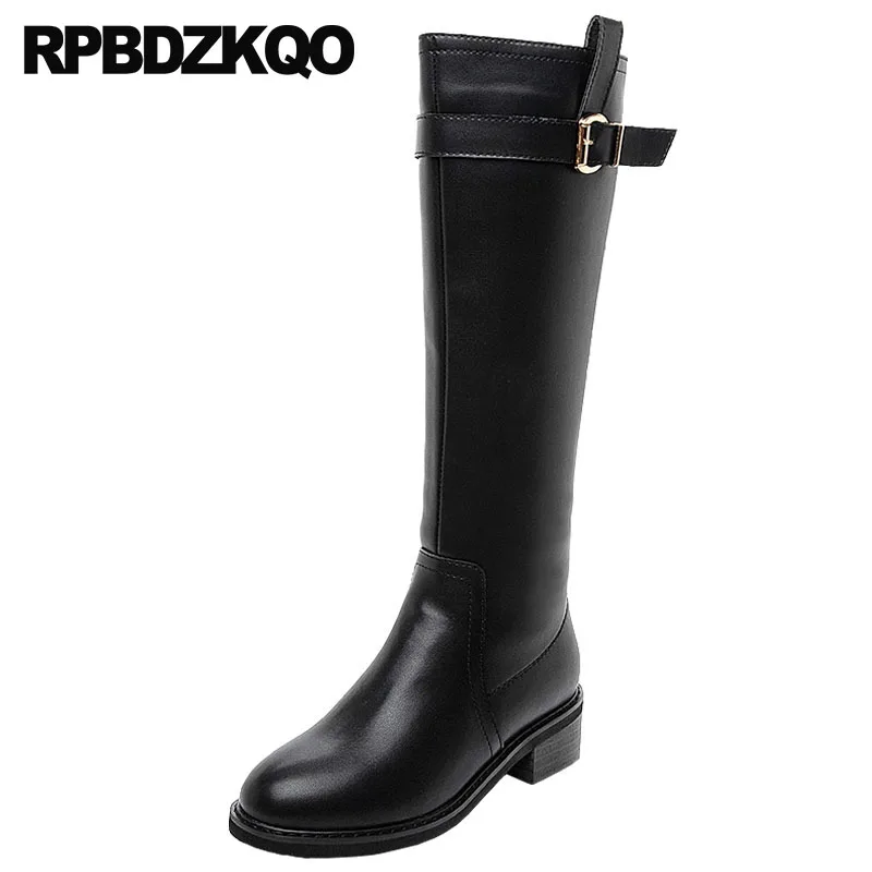 

shoes flat equestrian 2018 riding autumn faux fur black motorcycle knee high fashion wide calf long biker fall side zip boots
