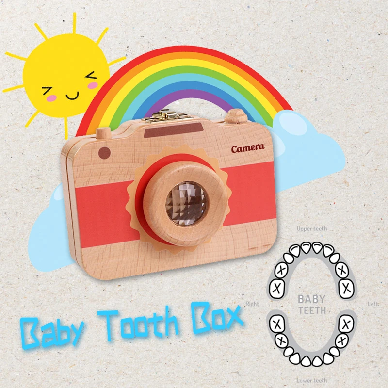 Деревянная коробка для хранения зубов, органайзер для хранения молока, коробка для хранения зубов, чехол для камеры, игрушки, отличный подарок для детей