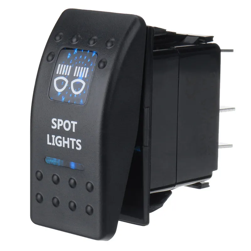 Spot Light 1x12 V/20A 24 V/10A автомобиля морской синий лодки Rv переключатель кулисный переключатель синий светодиодный светильник бар туман задняя ВКЛ-ВЫКЛ 5 Pin Водонепроницаемый - Цвет: Spot Light