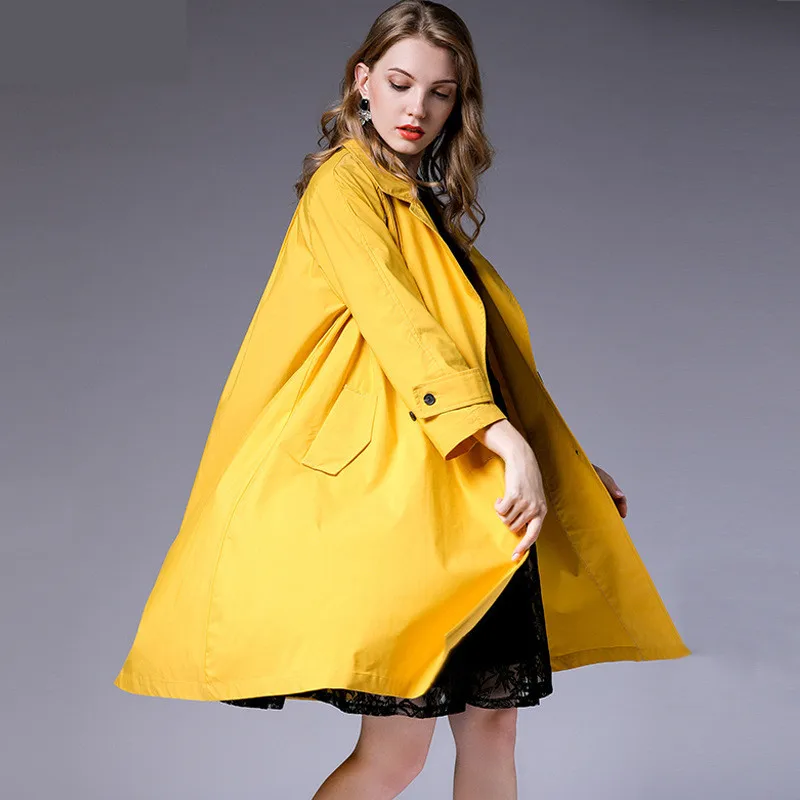 2019 spring Loose Plus Size Notched Full Sleeve Simple Fold Patchwork Thin Type Jacket New Fashion Female Coat Vestido YH145 2019 spring Loose Plus Size Notched Full Sleeve Simple Fold Patchwork Thin Type Jacket New Fashion Female Coat Vestido YH145