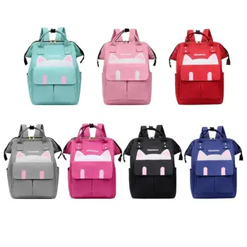 

Cute Cat Print Mommy Travel Backpacks Large Capacity Nylon Maternity Nappy Top-handle Bags Baby Care Nursing Diaper Packs