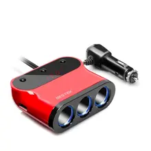 Bestek автомобиля Зарядное устройство 3.1a/120 Вт Dual USB Автомобильное Зарядное устройство 3 гнездо автомобильного Авто-прикуриватели сплиттер Адаптеры питания Встроенный предохранитель автомобильный штекер