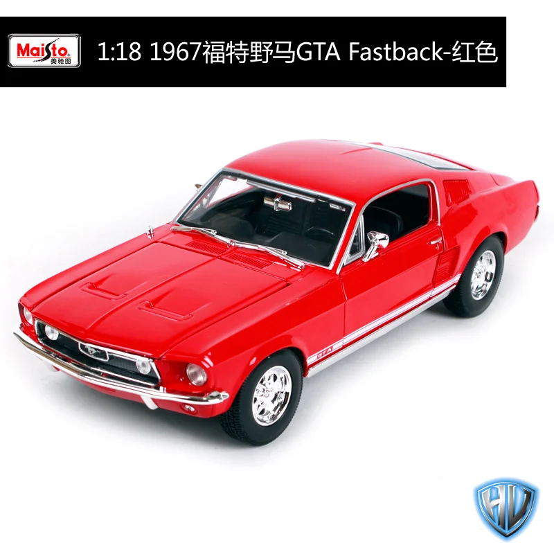 Maisto 1:18 1967 Ford Mustang GTA Fastback Muscle модель автомобиля литая модель автомобиля игрушка Новинка в коробке 31166 - Цвет: 31166