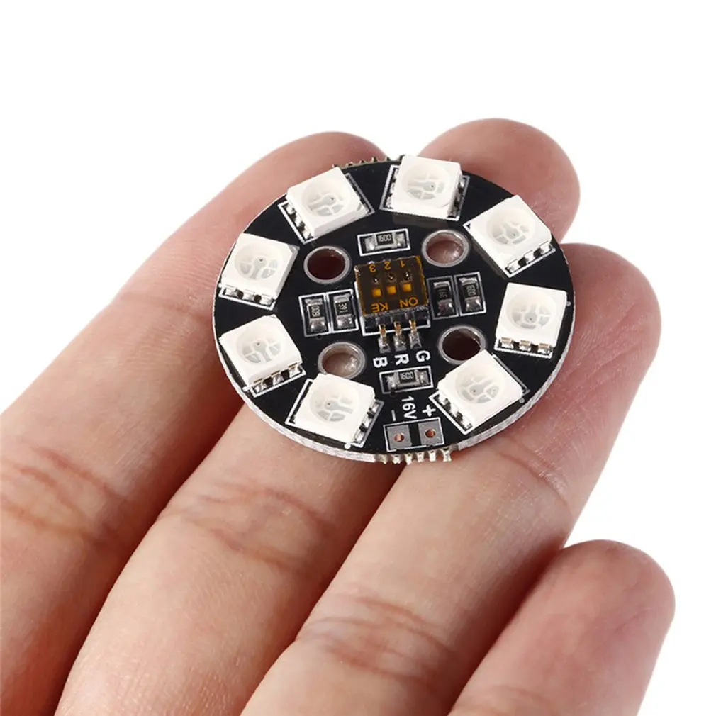 

Matek RGB LED Circle Board 7-colors X8 16V Part For FPV RC Multi-Rotor Racing Drone 1.9W Super Bright Light with 8 RGB5050 lamp