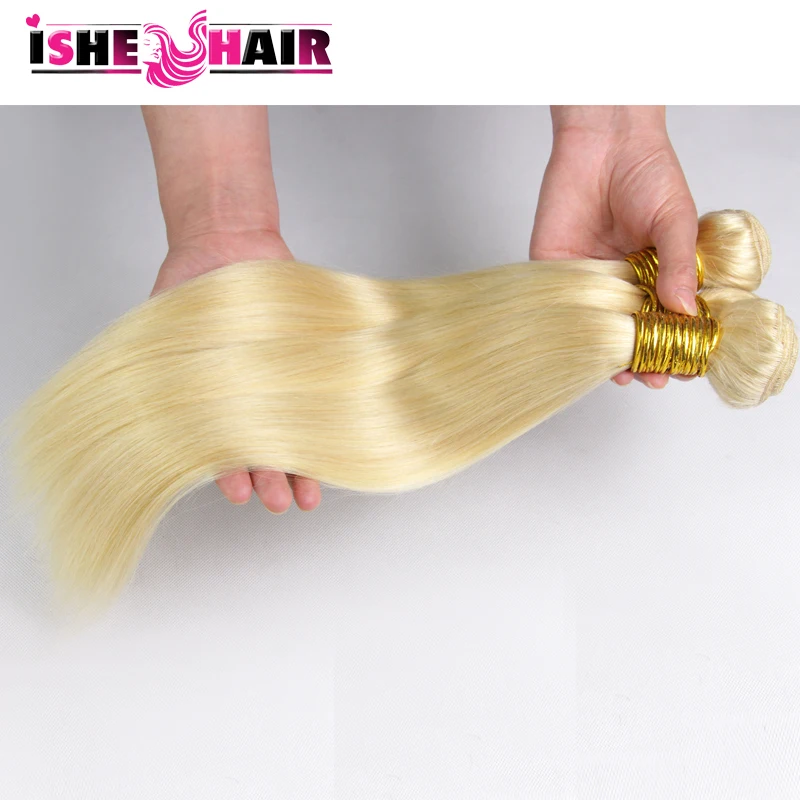 Blonde brazilian hair 3 bundles 100g/pc cheap brazilian virgin hair straight color 613 straight hair weaves wholesale price