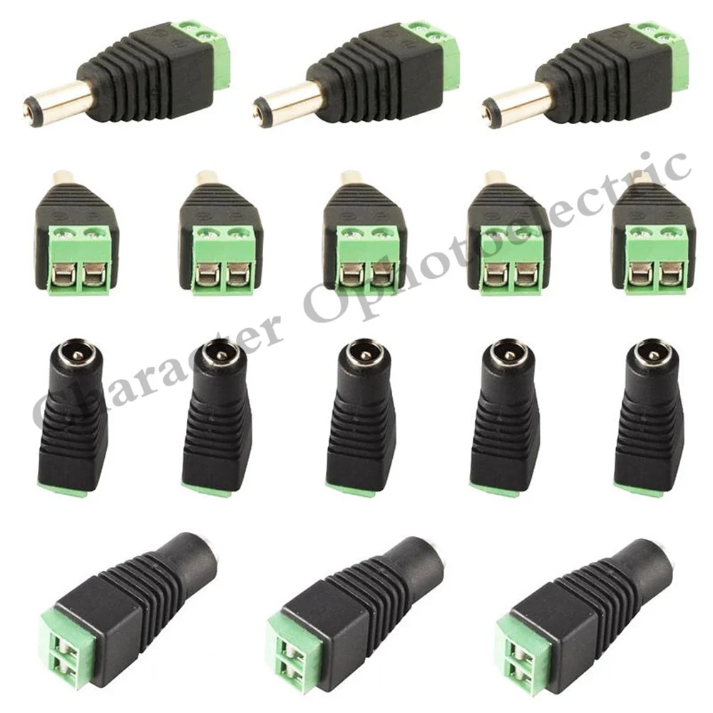 

5Pair (5pcs female+5pcs male) Male Female 5.5 x 2.1mm DC Power 12V 24V Jack Adapter Connector Plug CCTV