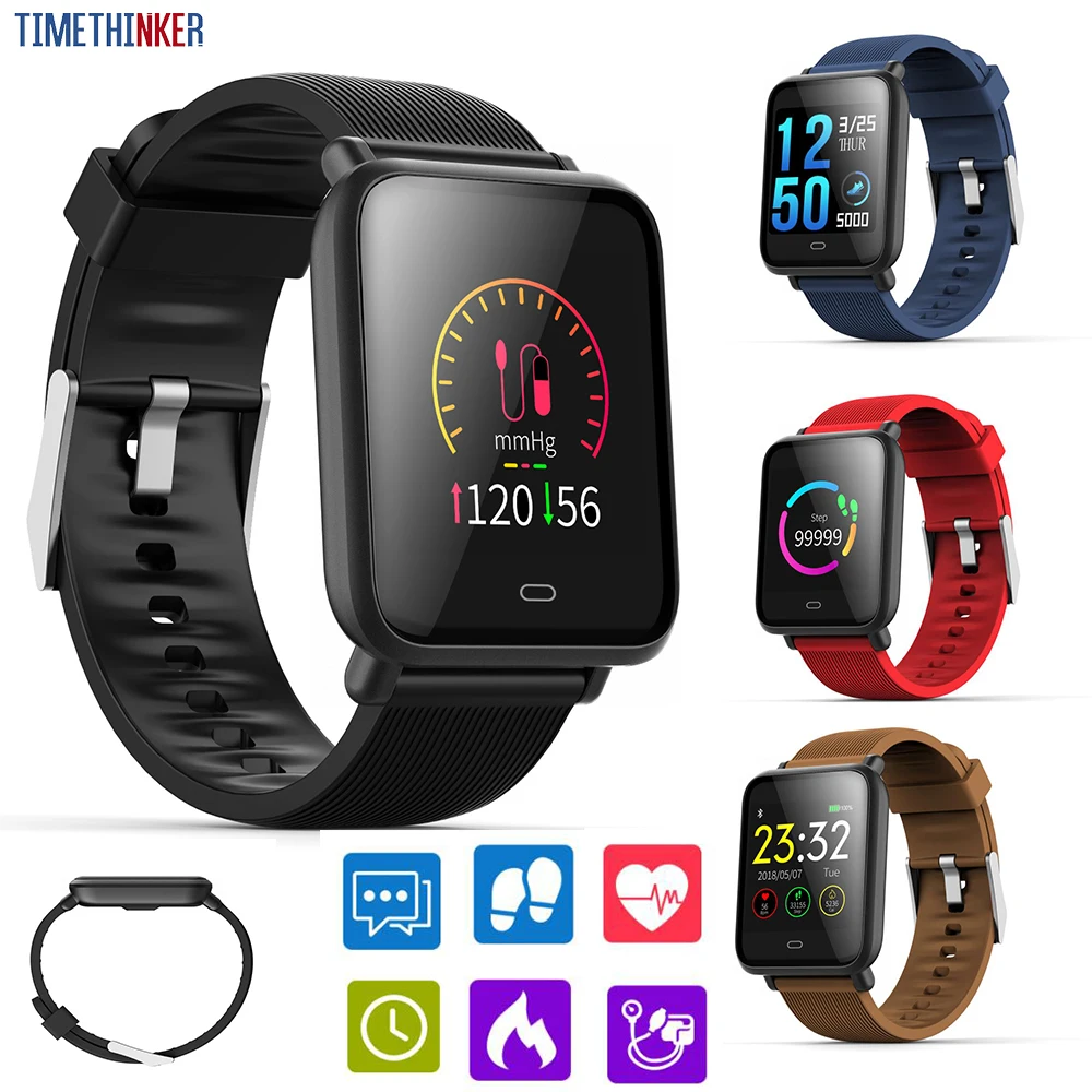 

Timethinker Bluetooth Smart Bracelet Watch Android IOS Sports Pedometer Wristband 1.3" Blood Heart Rate Monitor Waterproof Q9SDW