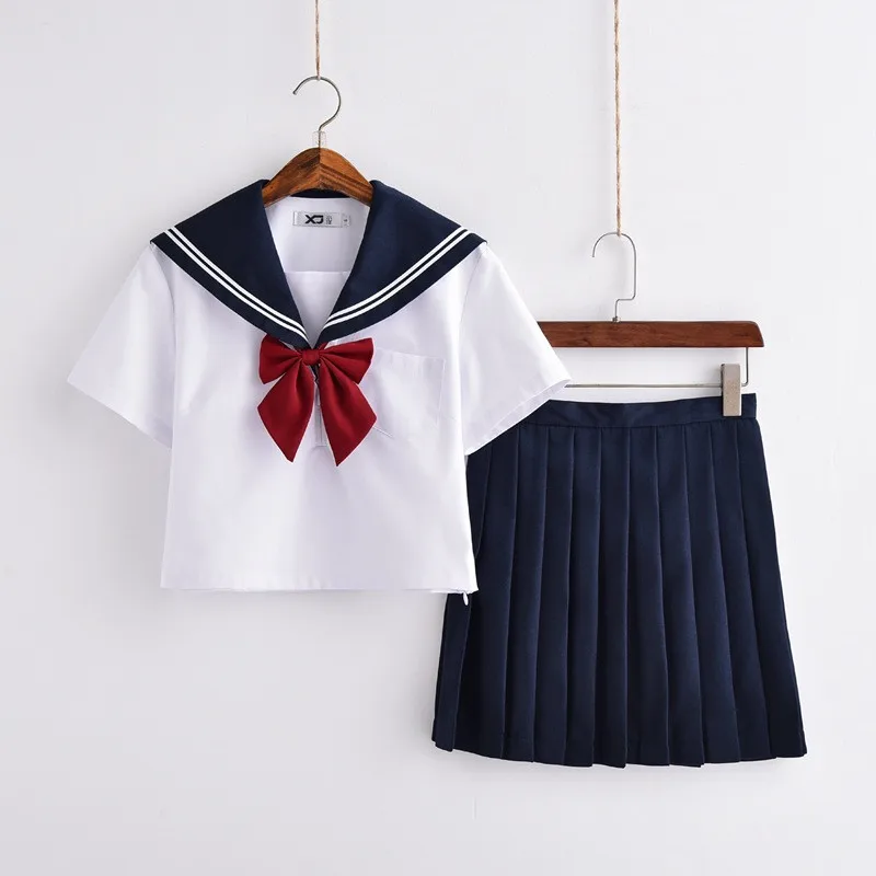 Горячая Распродажа, японская школьная форма для девочек, морская моряка, школьная форма JK, школьная форма, костюм для косплея, S-XXL