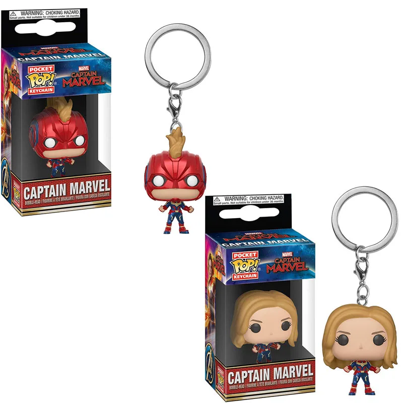 

FUNKO POP New Pocket Keychain CAPTAIN MARVEL PVC Action Figure Collection Model Toys for Children birthday gift with retail box