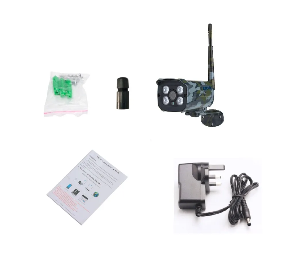 ESCAM Sentry QD900S 2MP full HD Network IR-Bullet Camera DayNight IP66 onvif 2.2 1080p Camouflage wireless waterproof ip camera (10)