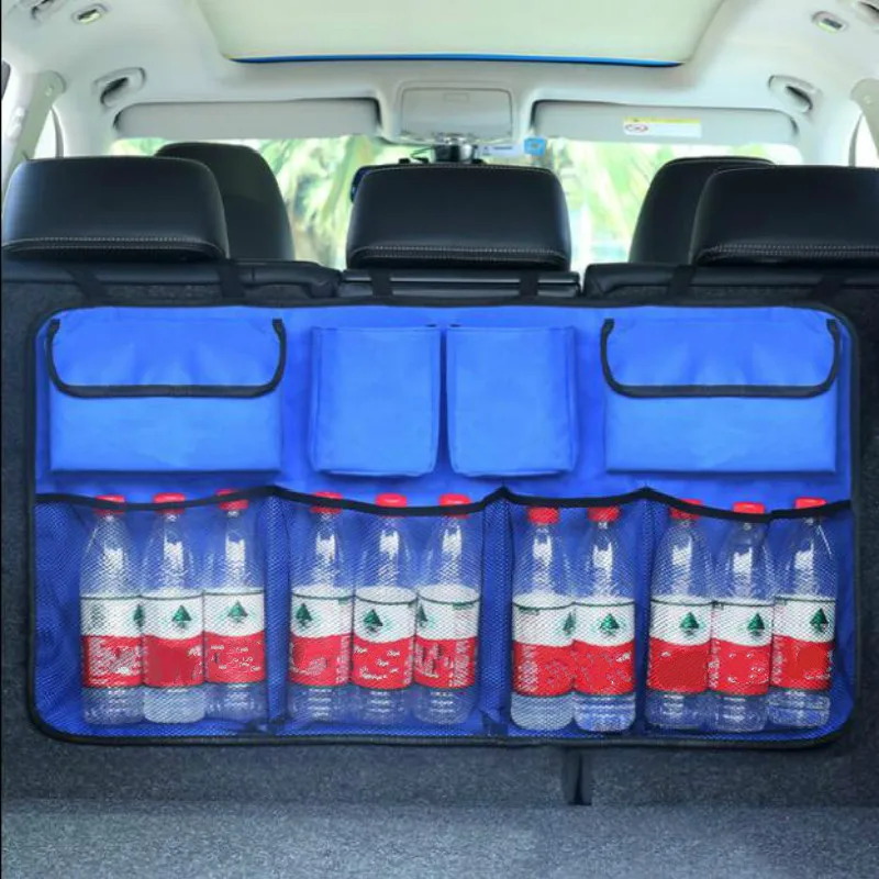 

Car Trunk Organizer Adjustable Backseat Storage Bag Net High Capacity Multi-use Oxford Automobile Seat Back Organizers Universal