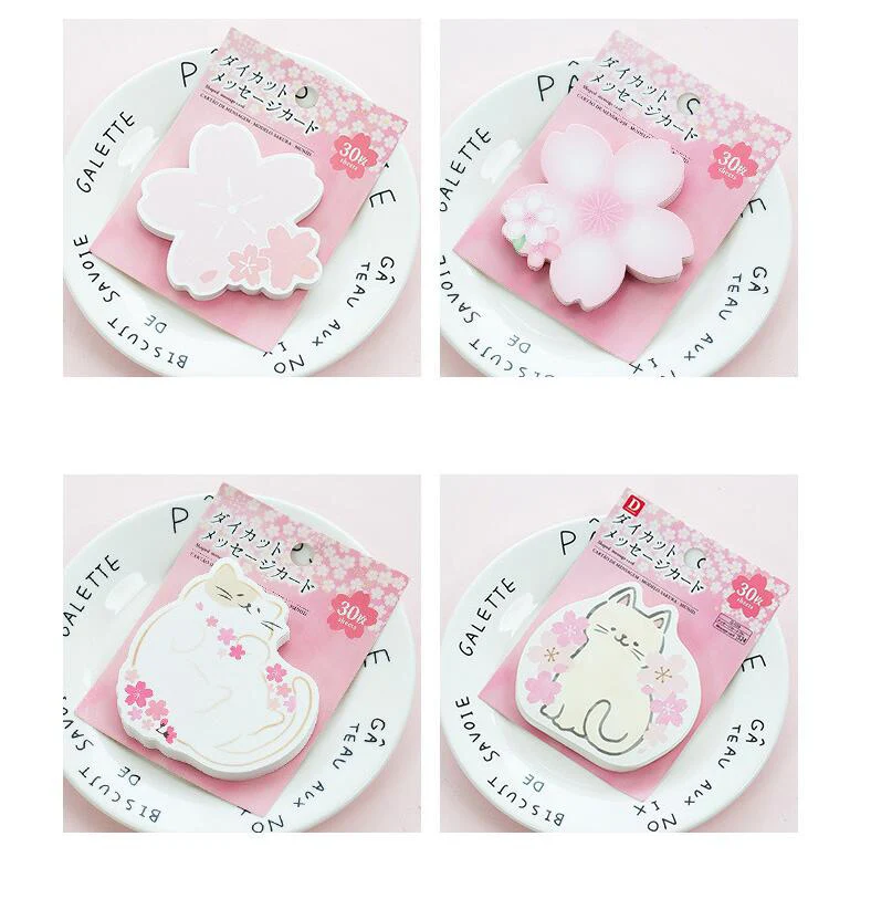 Романтические розовые принцессы Сакура и Cat вкладыш Memo Блокноты Декор школьные канцелярских