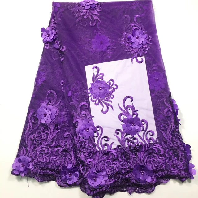 Deluxe Edition African Lace Fabric 2023 Latest purple Indian sari fabric  High quality tulle 3D sequined lace wedding dress YYZ78 - AliExpress