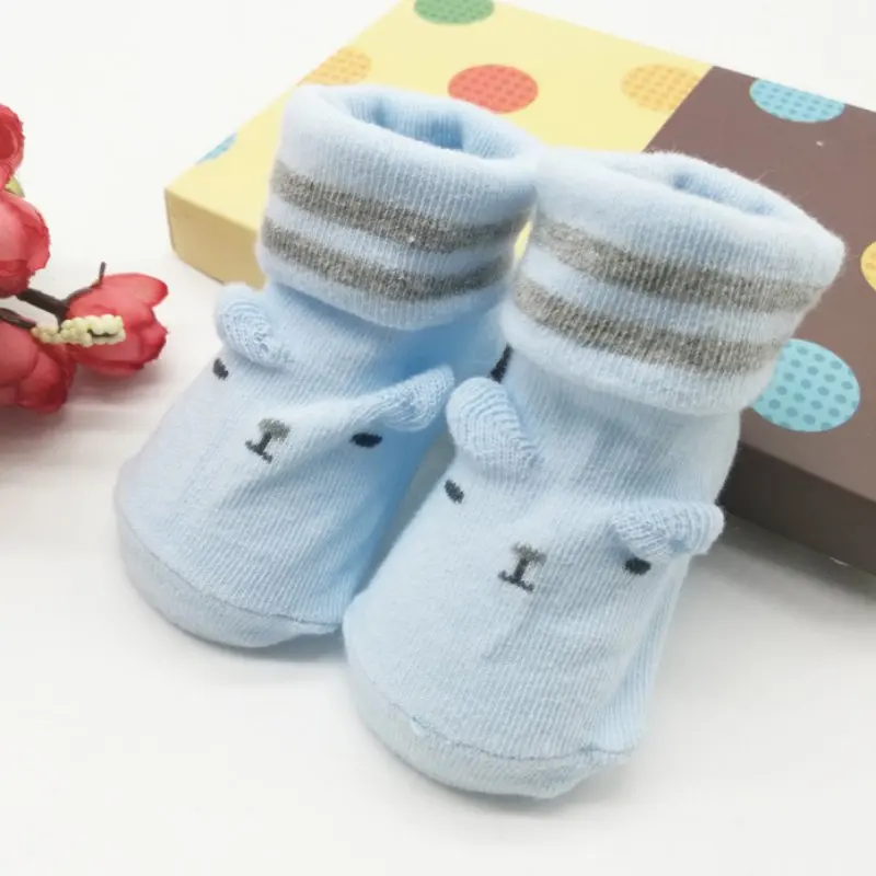 Милые мягкие нескользящие носки для маленьких мальчиков и девочек носки для новорожденных 0-6 месяцев