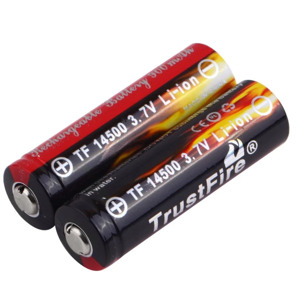 4Pcs AA 3.7V 14500 900mAh Rechargeable Li ion LED Battery Safe