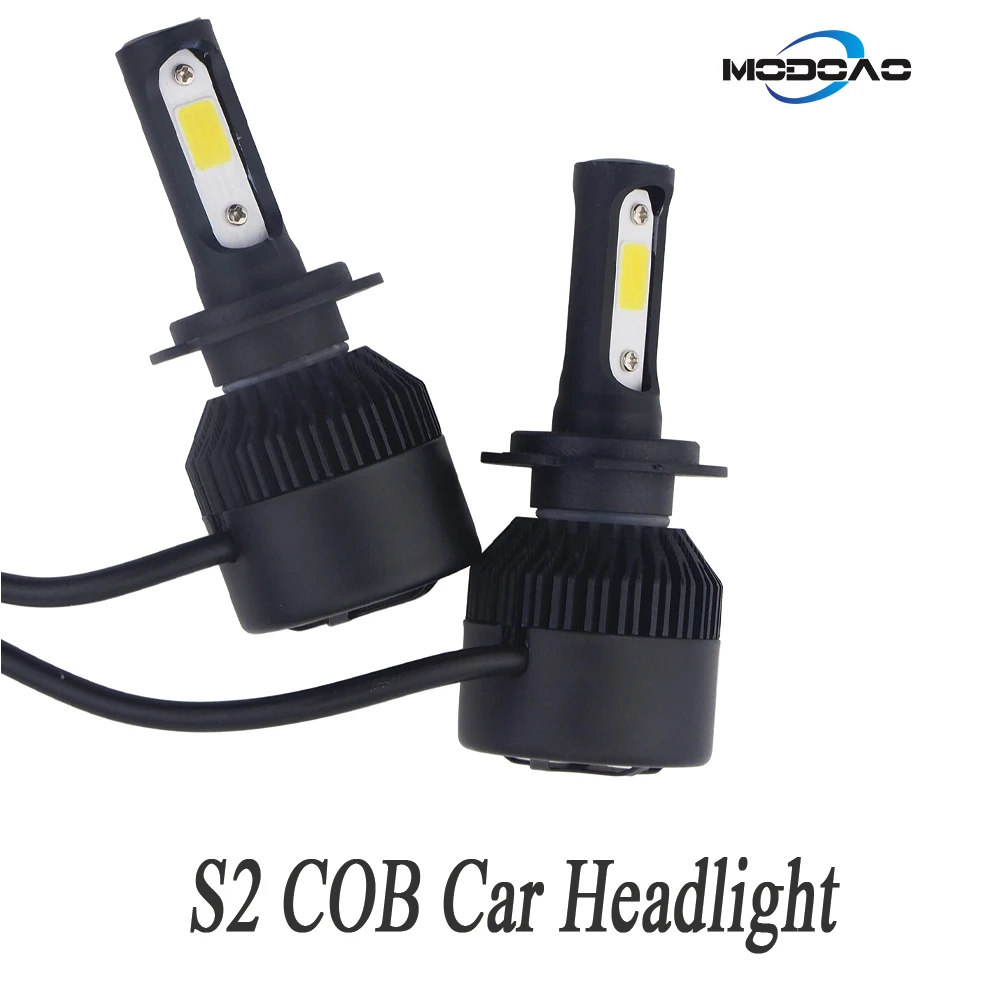 

2-Pack S2 Series LED Car Headlights Black Shell Car Daytime Lamps Vehicle Driving Lights H4 H7 H8/9/11 9006 9007 9012