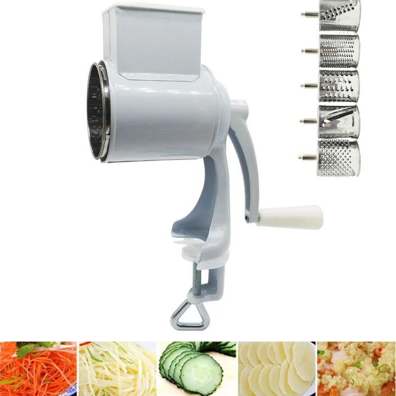 

Dropshipping Manual Hand-operated Vegetable Slicer Cutter 5 Stainless Steel Blade Onions Potato Carrot Grater Slicer Shredder