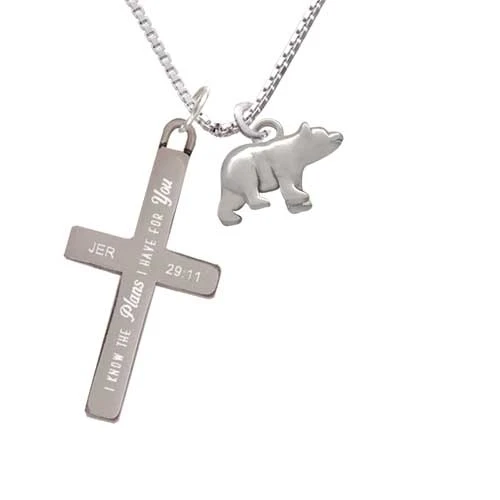 3-D Bear - Plans I Have for You - Cross Necklace (1)