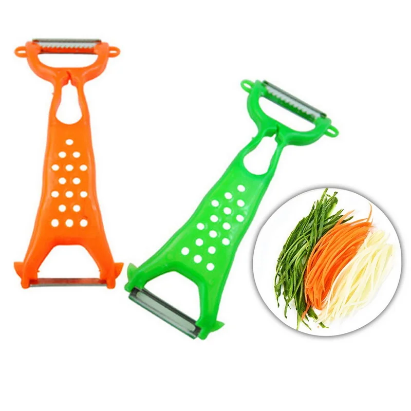 

Random Color Plastic Kitchen Tool Potato Cutter Stainless Steel Vegetable Peeler Cutter Fruits Peeler Carrot Grater