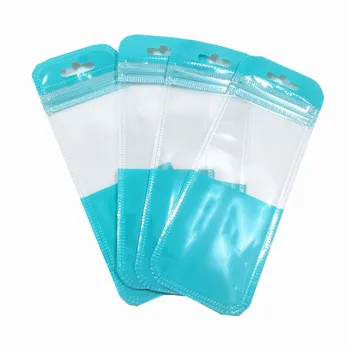 

200Pcs Clear Green Resealable Plastic Ziplock Storage Bag with Hang Hole Sundries Office Supply Zipper Package Pouch Retail Bags