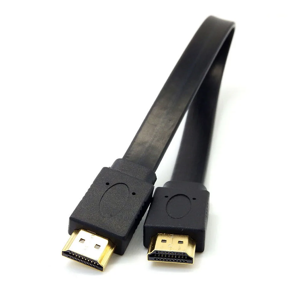 Full HD короткий HDMI кабель со штыревыми соединителями на обоих концах для подключения штекер плоский кабель Шнур для аудио-видео HD ТВ PS3 аудио кабель 30 см