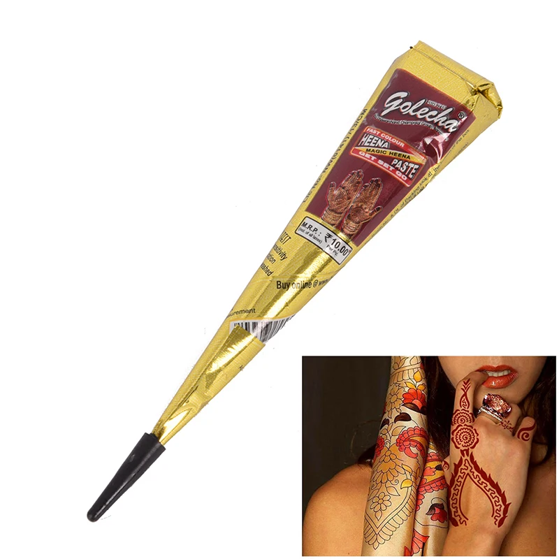 3pcs Dark Red Color Indian Henna Paste Cone 25g Beauty Women Finger Body Cream Paint Temporary Drawing For Tattoo Stencil