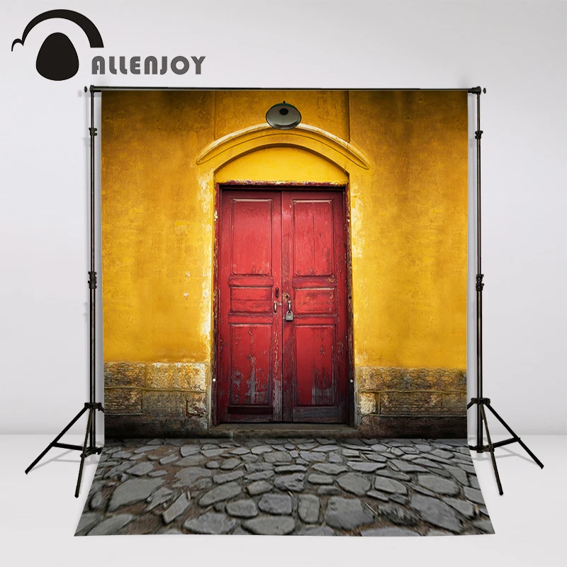 Фотофон Allenjoy для фотостудии в стиле ретро с дверью на уличной стену
