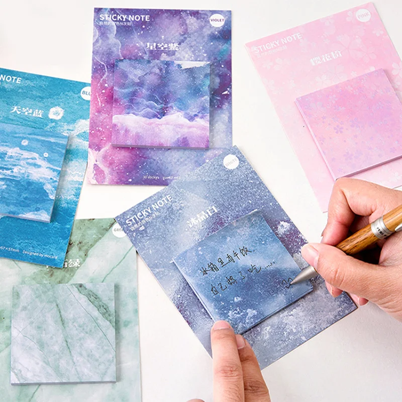 

6 pcs/Lot Nature color stick note Post memos journal planner sticker Stationery Office accessories School supplies F671