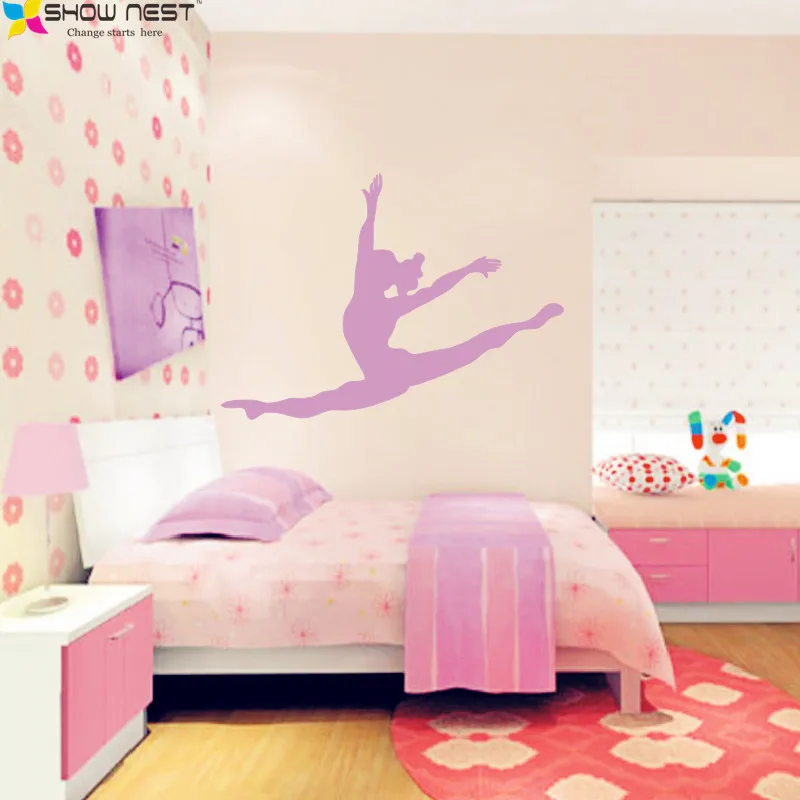 Leaping Dancer Wall Decal Vinyl Sticker Dance Studio Bedroom Wall