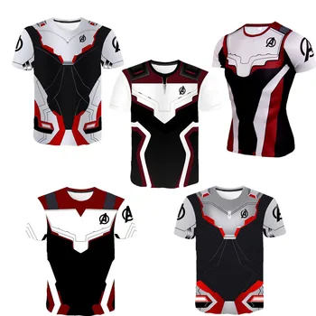 

5pcs avengers t-shirt Avengers 4 Endgame Quantum War 3D Printed T shirts Men Compression Shirt Iron man Cosplay Costume Tops