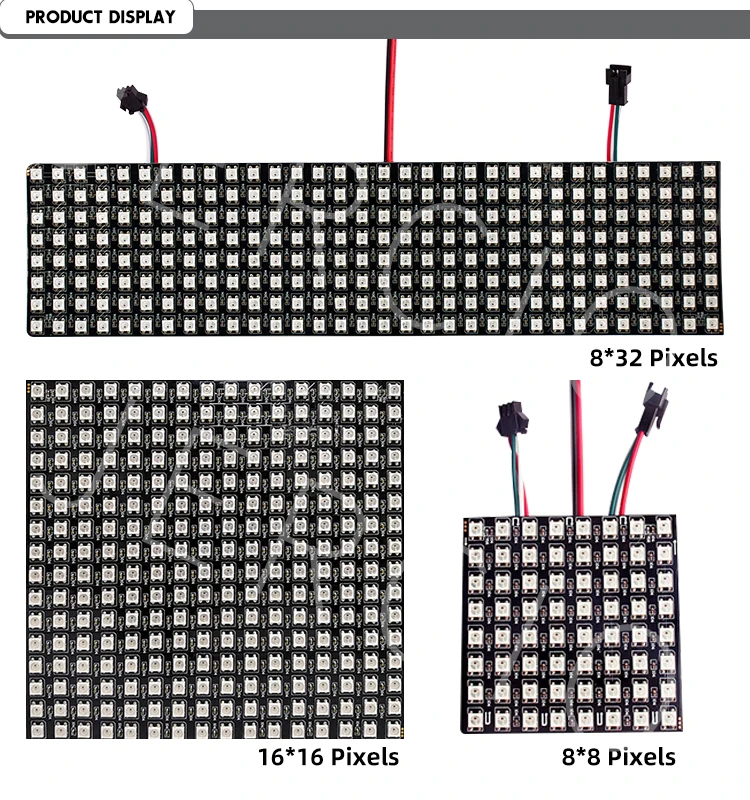 

JERCIO WS2812B Pixel Led Panel Module 8x8 Pixels Screen Digital Flexible Matrix SK6812 Individually Addressable IC Chip DC5V