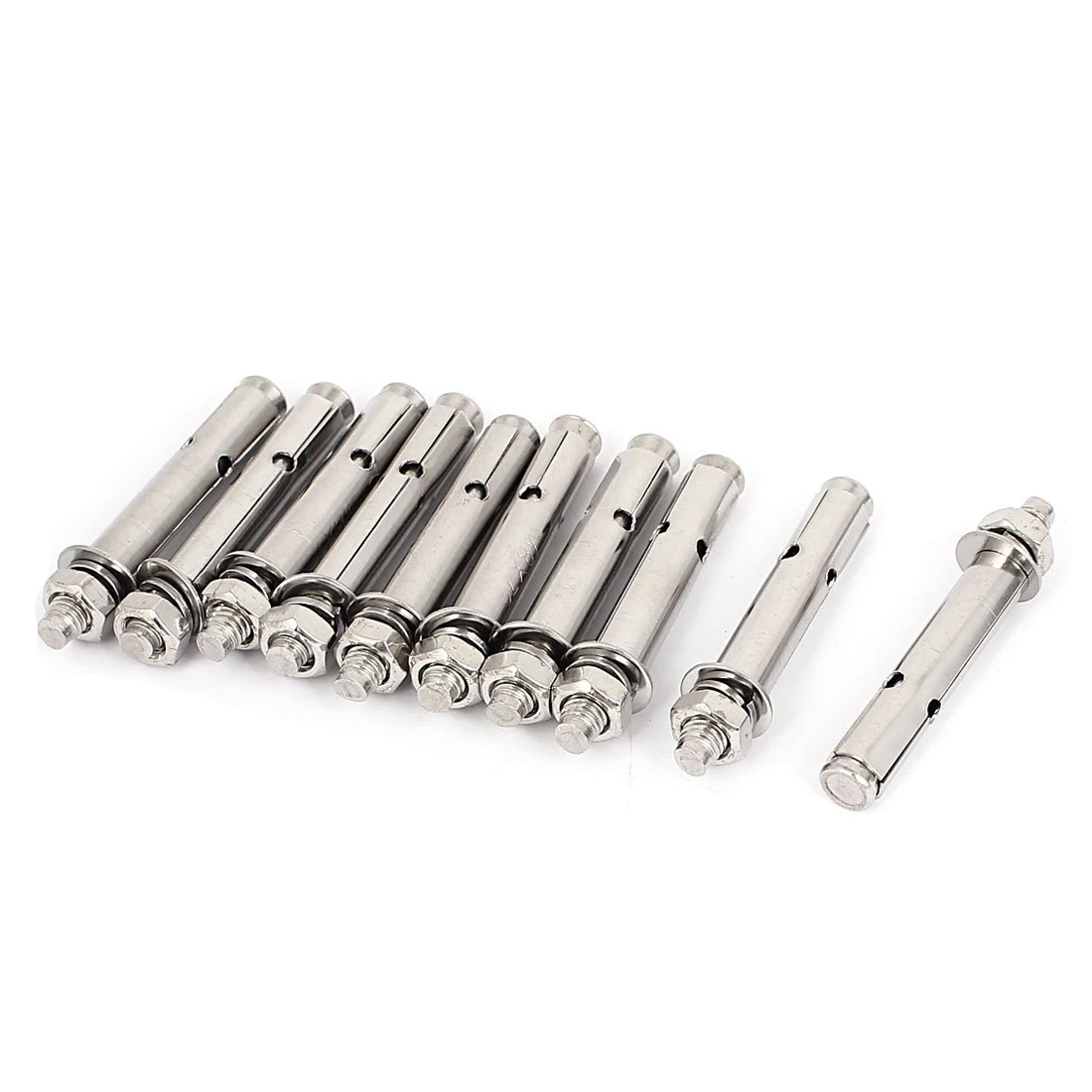 M8x70mm 304 Stainless Steel Through Expansion Sleeve Bolt Anchor 10pcs