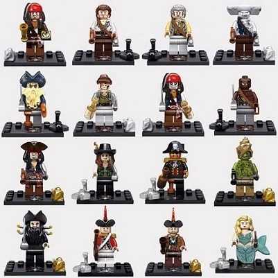 

KSZ 515 KSZ 518 Building Blcoks Super Heroes Pirates Of The Caribbean Jack Sparrow Elizabeth Mermaid Minifigures Kids Toys Gift
