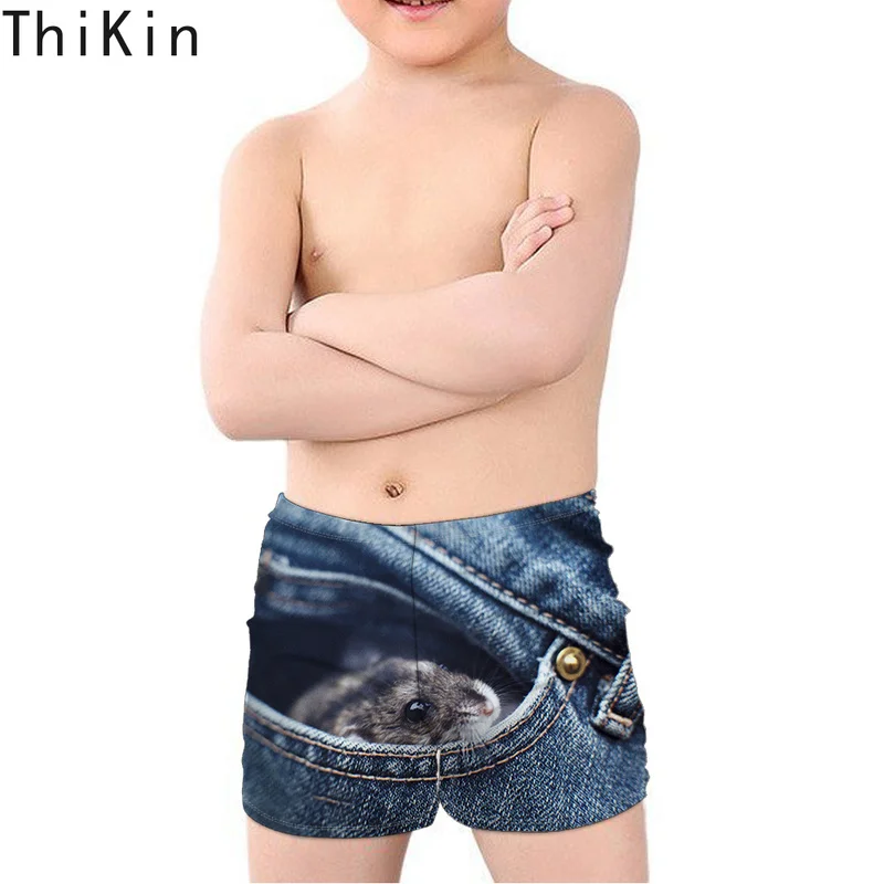 

THIKIN Boy Swimsuit Cute Fake Cowboy Animal Printing Baby Boys Swim Wear Kids Swimsuit Children Trunk Shorts Toddler Swim Suit