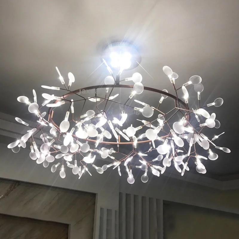 

Modern LED Firefly Pendant Lights Bedroom Hanglamp Restaurant Branch Leaf Lustre Suspension Living Room Reading Art Pendant Lamp
