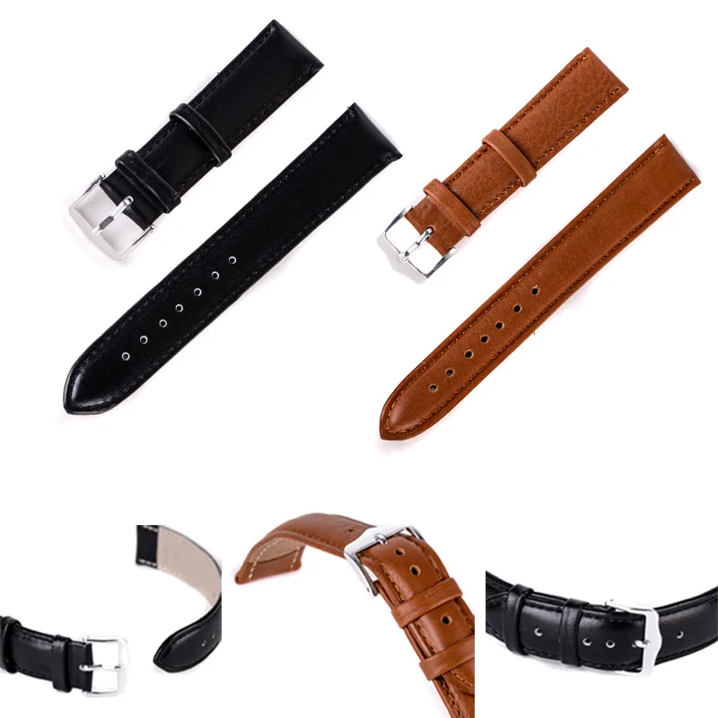 12mm/14mm/16mm/18mm/20mm/22mm/24mm Genuine Leather Watchband High Quality Unisex Sport Wrist Watch Band Strap Belt For Watch