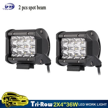 

YB Yiba 2pcs 4 inch 36W spot beam 12v 24v offroad 4x4 ATV UTV auto waterproof truck boat car offroad led work light for JEEP