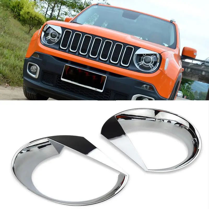 Хромированная фара с козырьком покрытие ободок формовочная отделка для Jeep Renegade