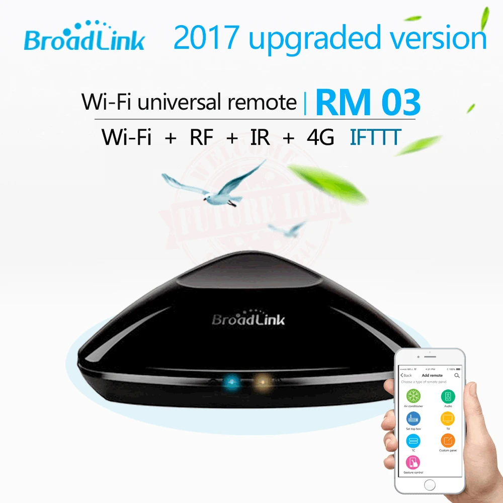imágenes para 2017 RM03 Broadlink RM2 RM pro Pro Automatización Domótica WIFI + IR + RF + 4G Inteligente Universal Control remoto para iOS Android imágenes para 2017 RM03 Broadlink RM2 RM pro Pro Automatización Domótica WIFI + IR + RF + 4G Inteligente Universal Control remoto para iOS Android