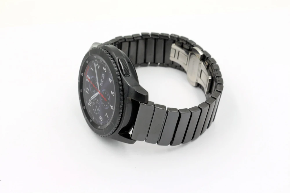 URVOI 22mm band for Samsung Galaxy Gear S3  R760 R77 ceramic link bracelet strap wrist butterfly closure quick release pins15