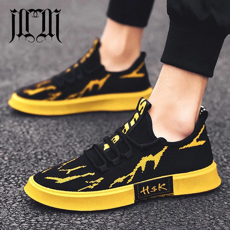 

MUMUELI Black White Red Yellow Mesh Fashion Brand Men Shoes Designer Breathable High Quality 2019 Luxury Casual Sneakers M7-5