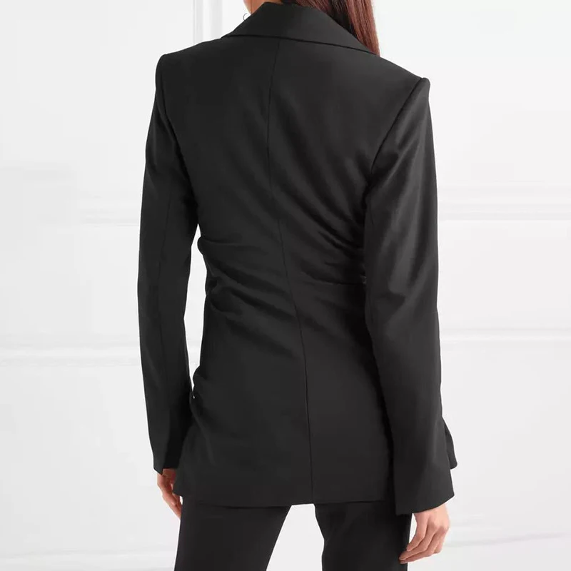 TWOTWINSTYLE Женская куртка на шнуровке сексуальный черный блейзер с v-образным вырезом и длинным рукавом Женские пальто весна-осень мода OL одежда