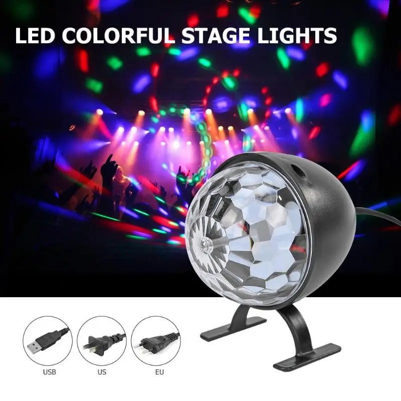 

LED Stage Light Crystal Magic Ball KTV Bar Club Party DJ Disco Effect Lamp USB Atmosphere Lights Lamp (US, EU)