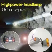 usb Перезаряжаемый Фонарик мощная светодиодная фара Яркий фонарь фара для охоты кемпинга