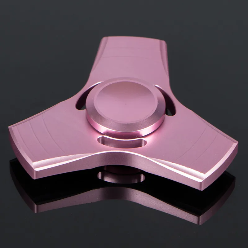 Новинка года, 5 цветов, EDC, Tri-Spinner, игрушки с рисунком, ручная двухсторонняя металлическая с шарниром, Спиннер и взрослые с синдромом СДВГ, детские развивающие игрушки - Цвет: Розовый