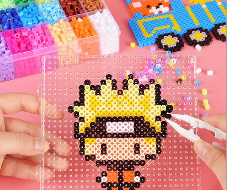 7500 шт./15 видов цветов Детская perler бисер 5 мм/Хама мм supplyment DIY Мини hama гладильная 3d